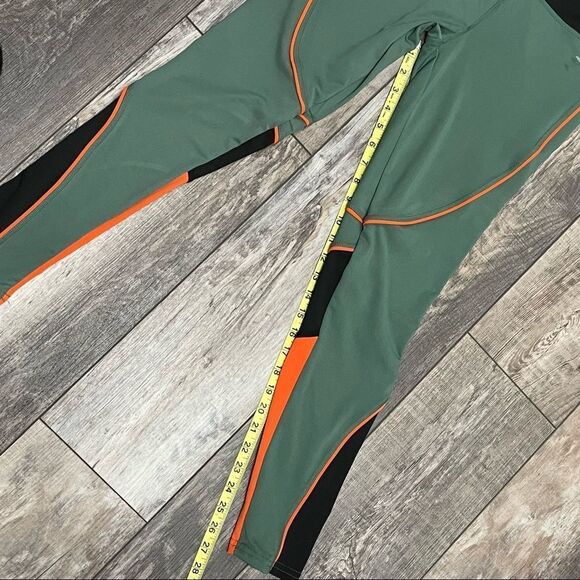 NWT Kimberly Color Block Green Orange Black Leggings Size Medium - Picture 5 of 9